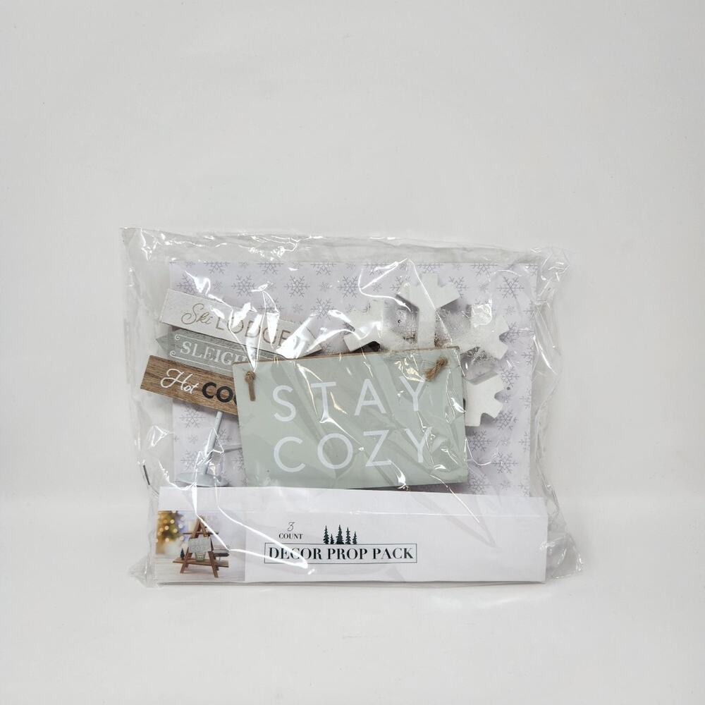Decor Prop Pack - Stay Cozy, Snowflake & Ski Lodge Sign
